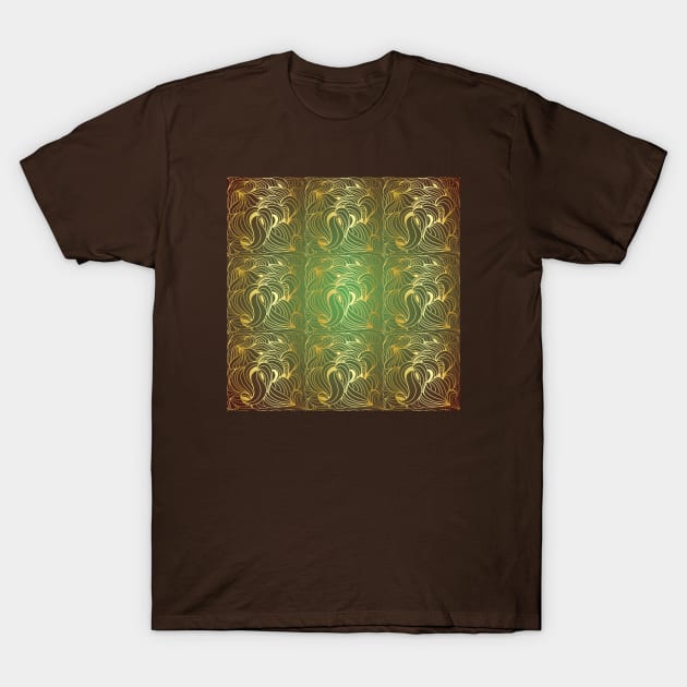 Gold Lines Pattern T-Shirt by DesignInspire